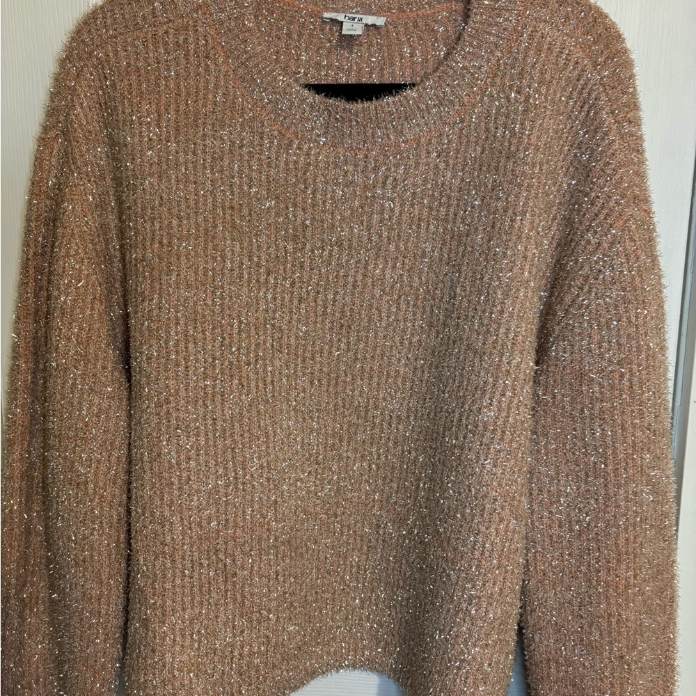 Bar III Shimmering Pink Crew Neck Sweater